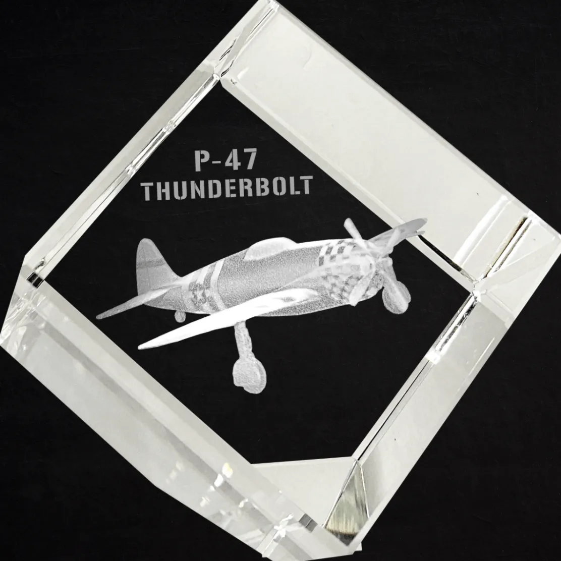 P-47 Thunderbolt 3D Diamond Cube by Etched Memory