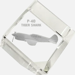 P-40 Tiger Shark 3D Diamond Cube by Etched Memory