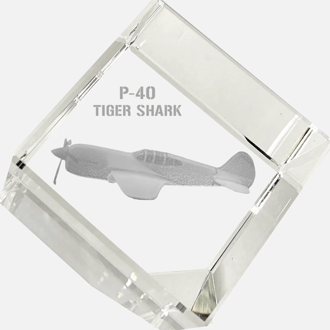 P-40 Tiger Shark 3D Diamond Cube by Etched Memory