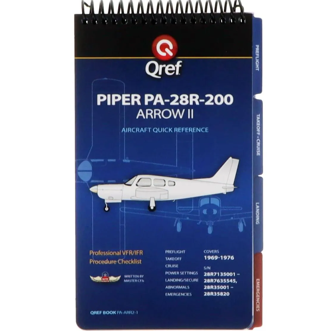 Qref Piper Arrow II PA-28R-200 (1969-76) Pilot Aircraft Procedures Checklist Flip Book