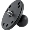 RAM 2.5" Round Base with 1" Ball & Camera Mount 1/4"-20 Tap RAM-B-202AU