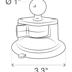 RAM Twist-Lock Suction Cup Base with Ball RAM-B-224-1U