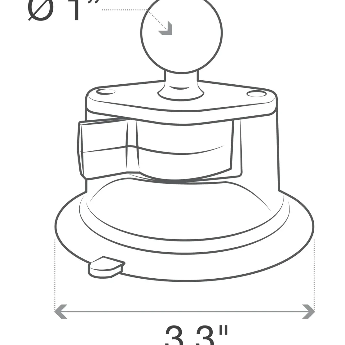 RAM Twist-Lock Suction Cup Base with Ball RAM-B-224-1U