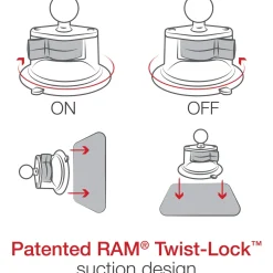 RAM Twist-Lock Suction Cup Base with Ball RAM-B-224-1U