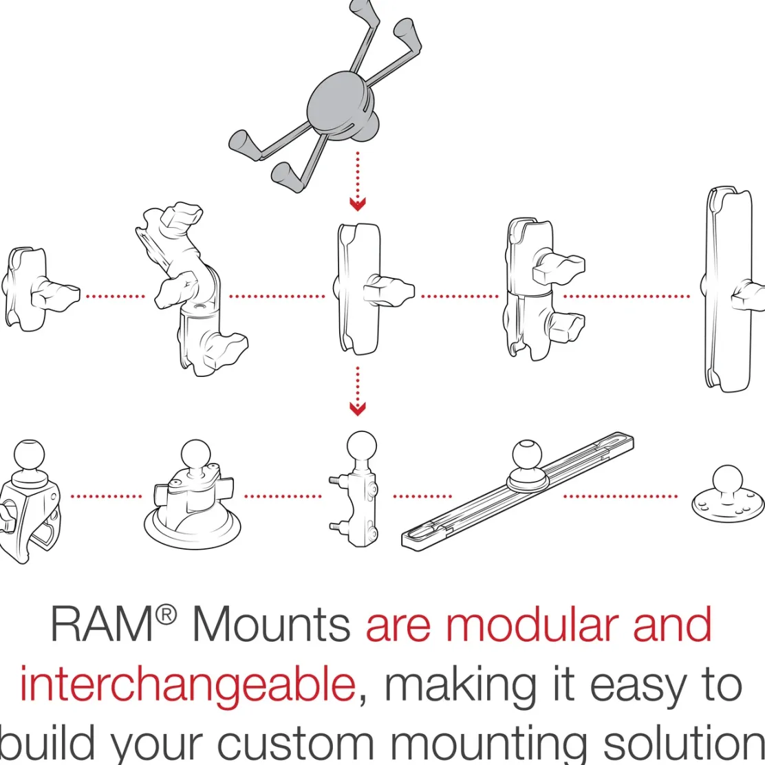 RAM X-Grip Large Phone Holder with Ball - B Size RAM-HOL-UN10BU