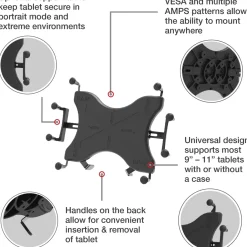 RAM X-Grip Universal Holder for 12"-13" Tablets with Ball - B Size RAM-B-202-UN11U