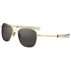 Randolph Aviator 23K Gold E.P. Bayonet Clear Non-Polarized American Gray Glass Military Sunglasses