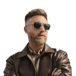 Randolph Aviator 23K Gold E.P. Bayonet Clear Non-Polarized American Gray Glass Military Sunglasses