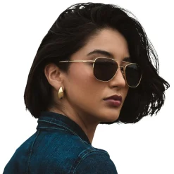 Randolph Aviator 23K Gold E.P. Bayonet Clear Non-Polarized American Gray Glass Military Sunglasses