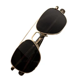 Randolph Aviator 23K Gold E.P. Bayonet Clear Non-Polarized American Gray Glass Military Sunglasses