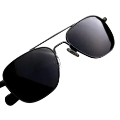 Randolph Aviator Matte Black & Non-Polarized American Gray Glass Lens Military Sunglasses