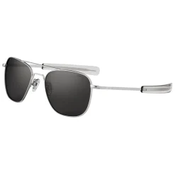 Randolph Aviator Matte Chrome & Non-Polarized American Gray Lens Military Sunglasses