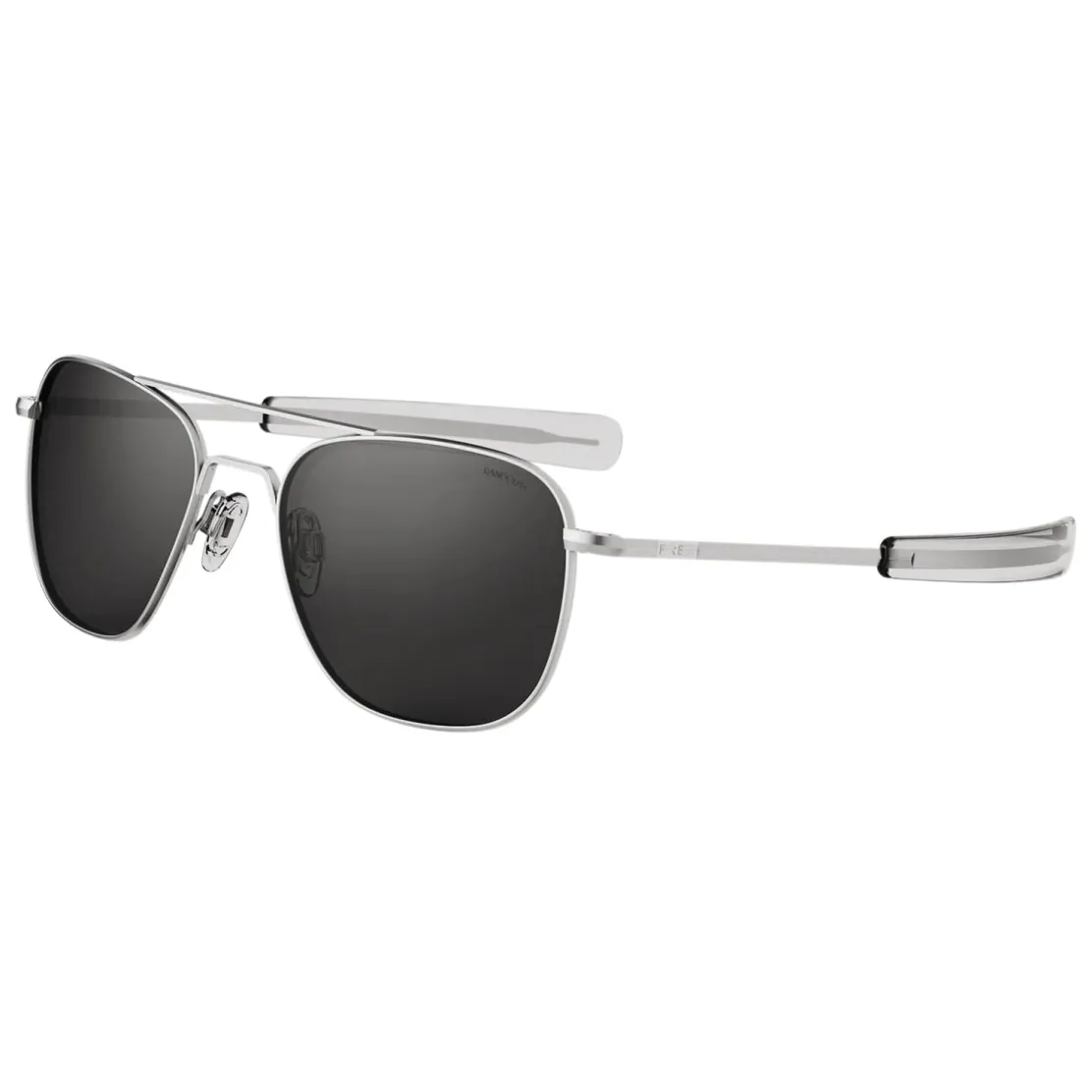 Randolph Aviator Matte Chrome & Non-Polarized American Gray Lens Military Sunglasses