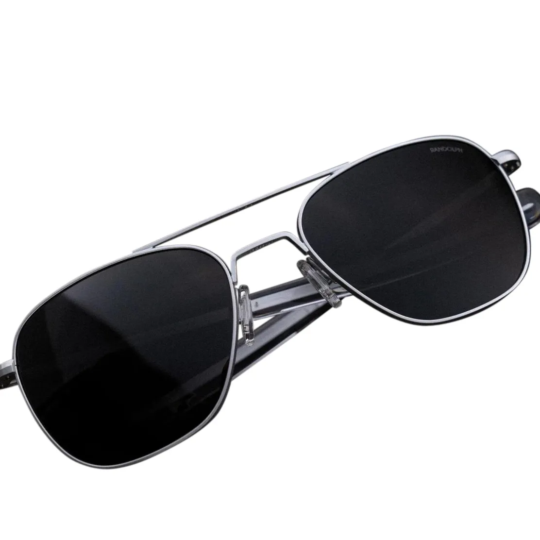 Randolph Aviator Matte Chrome & Non-Polarized American Gray Lens Military Sunglasses