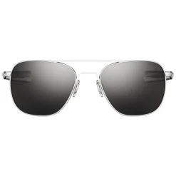 Randolph Aviator Matte Chrome & Non-Polarized American Gray Lens Military Sunglasses