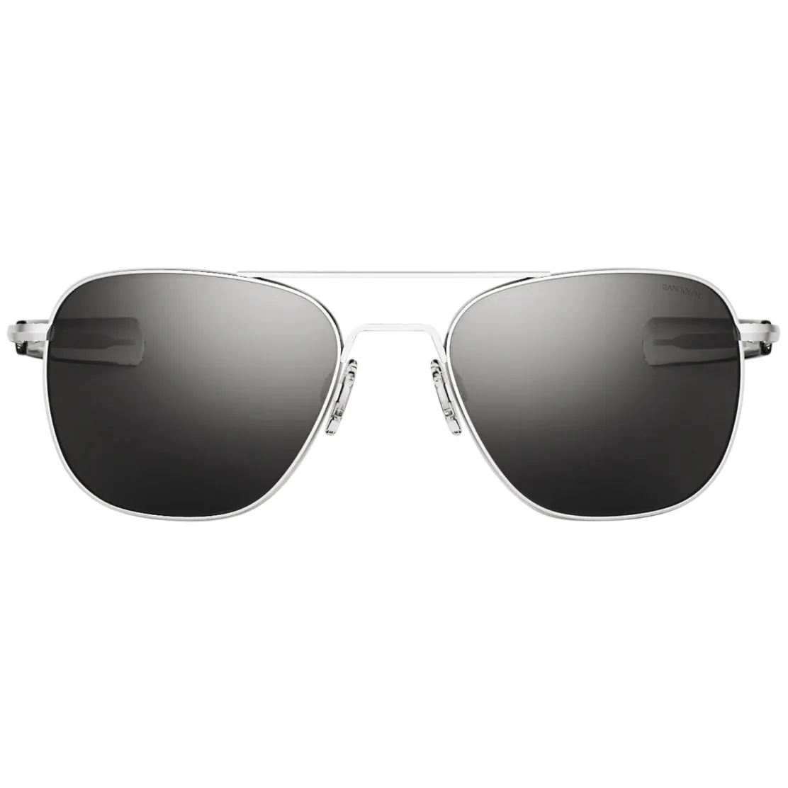 Randolph Aviator Matte Chrome & Non-Polarized American Gray Lens Military Sunglasses