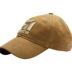 Red Canoe Cessna 3D Logo Ball Cap Tan