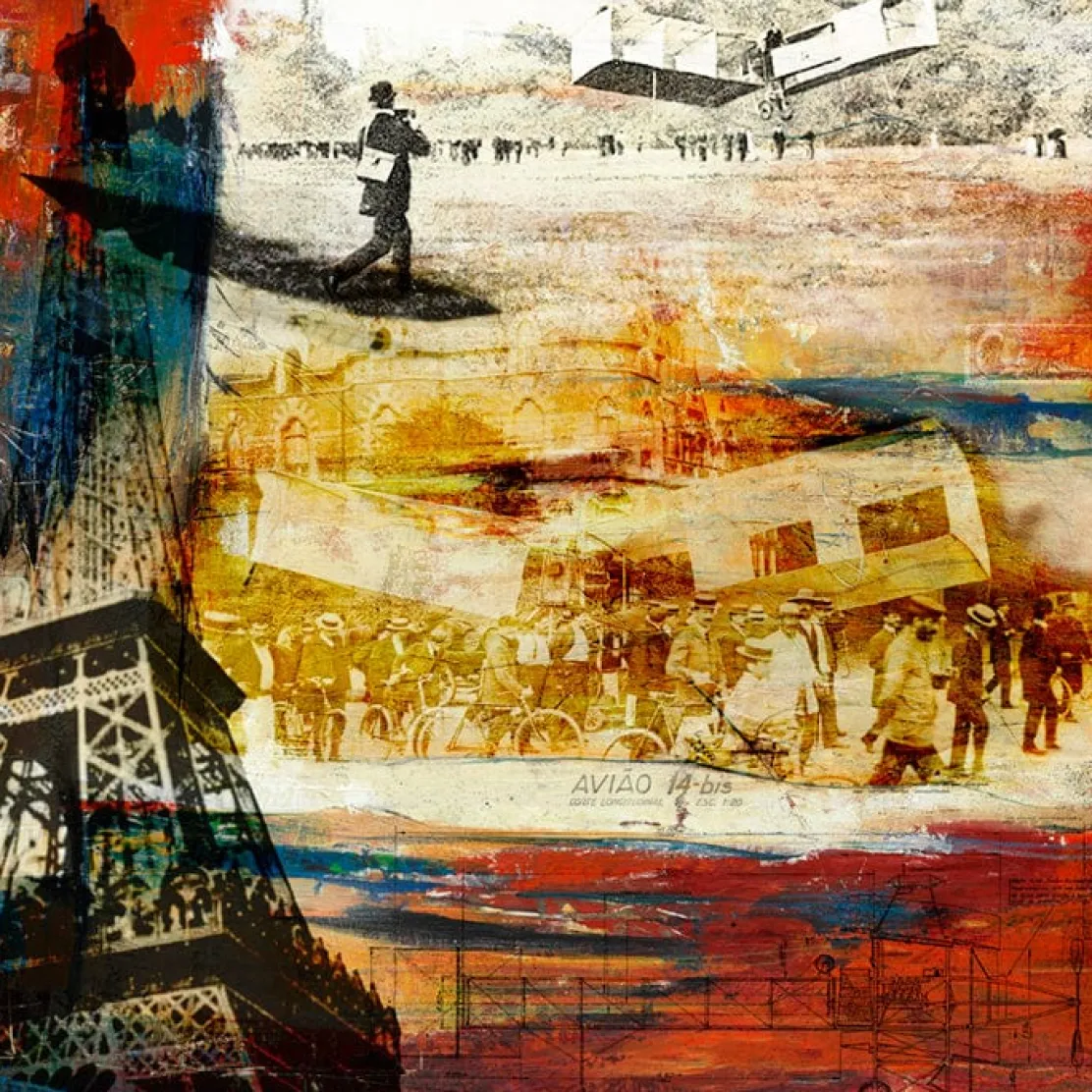 21 Seconds in the 14-bis Frank Martin Aviation Art Print