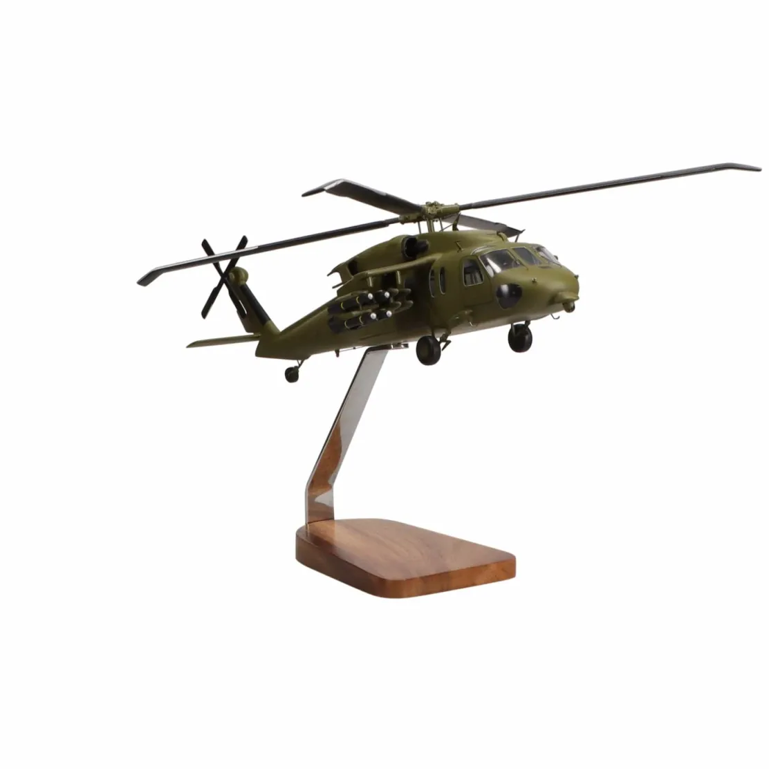 Sikorsky Armed Black Hawk Clear Canopy Large Mahogany Model