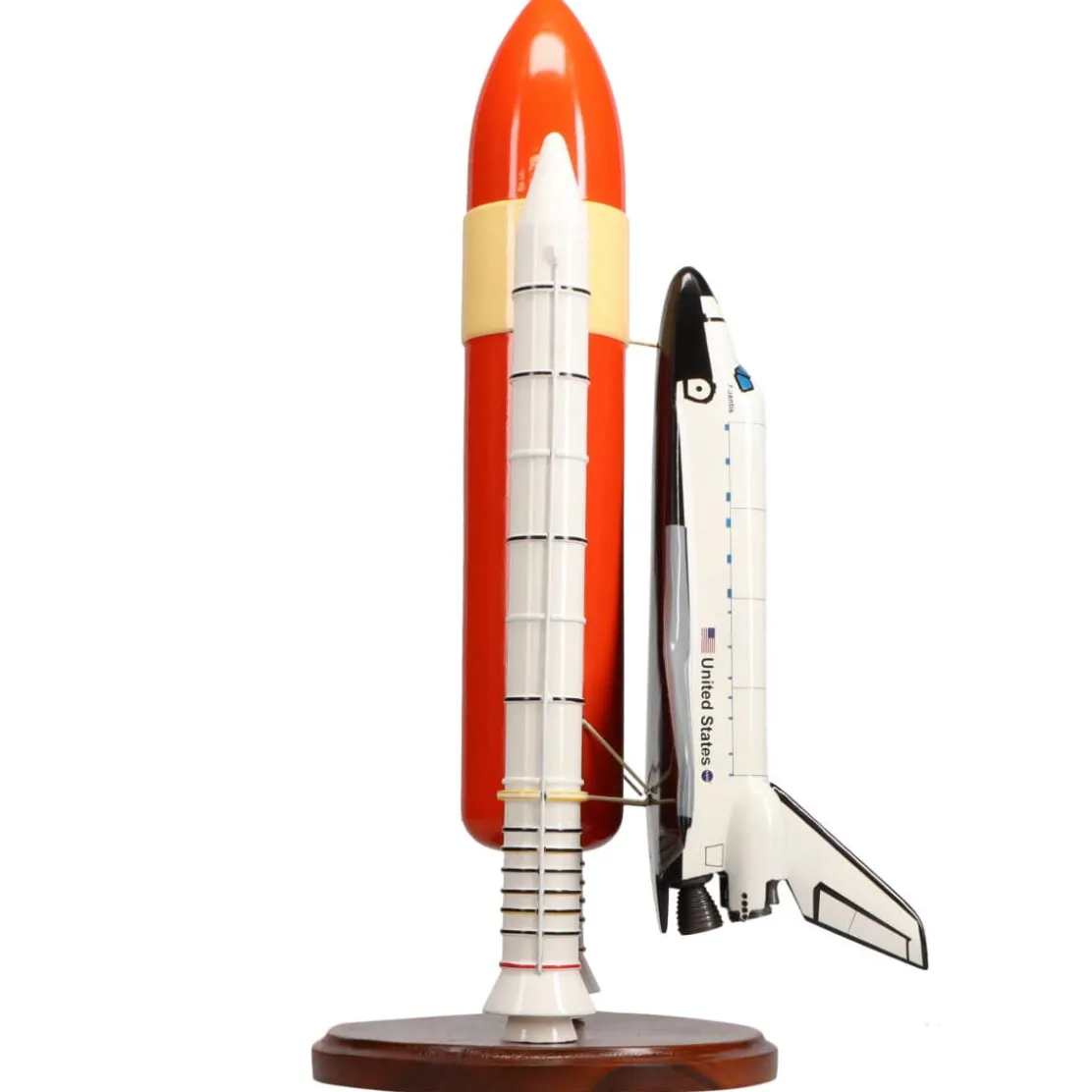 Space Shuttle Atlantis with Booster Large Mahogany Model