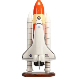 Space Shuttle Atlantis with Booster Large Mahogany Model