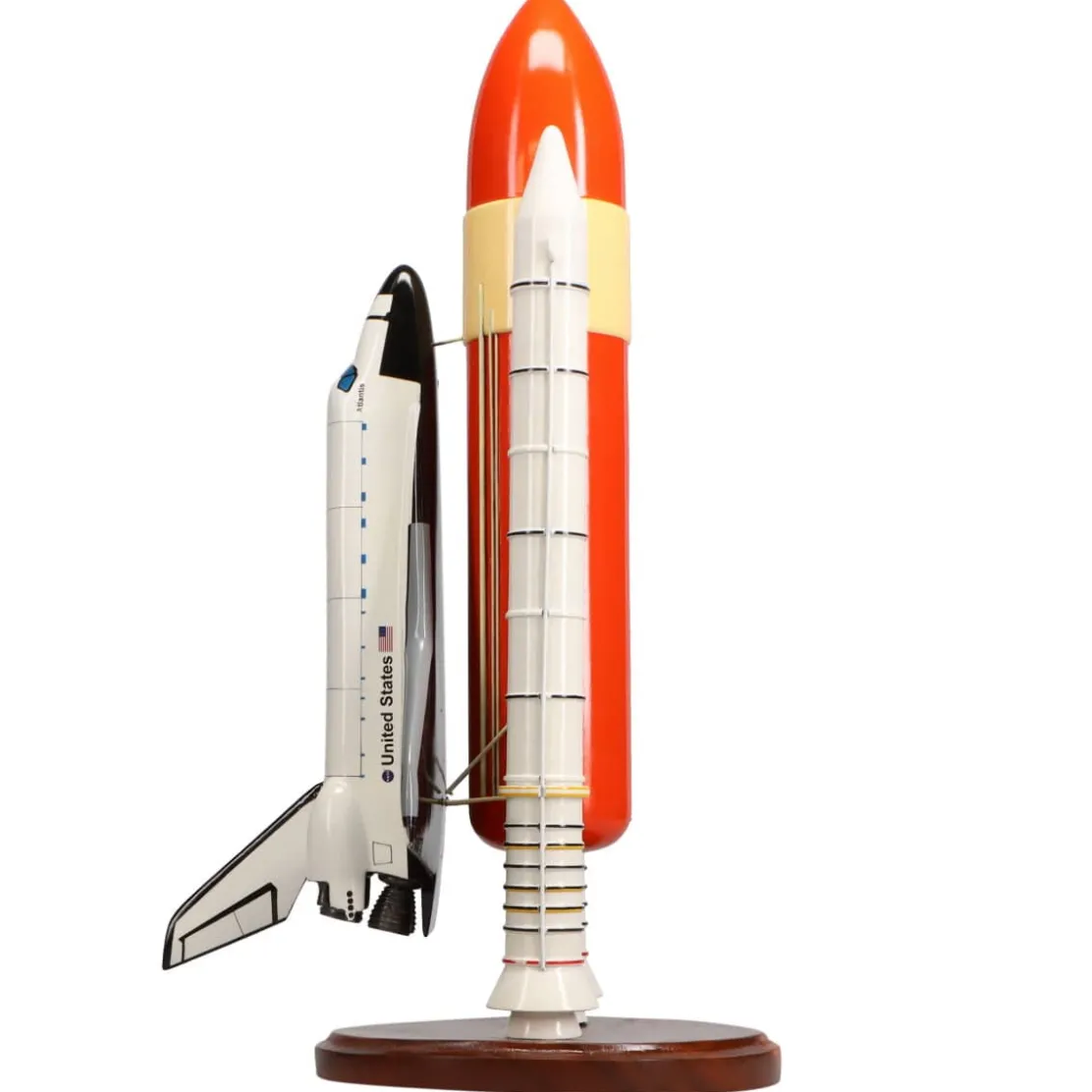 Space Shuttle Atlantis with Booster Large Mahogany Model