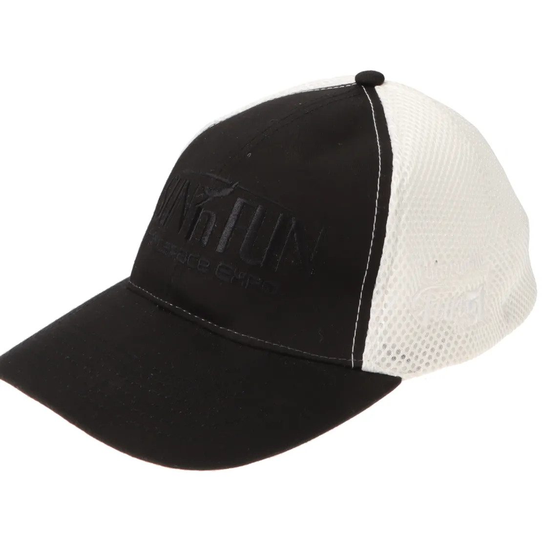 SUN 'n FUN Black/White Structured Cap OSFM w/Turn Up The Fun for 51 Black Embroidery