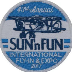 SUN 'n FUN Patch 2017 Embroidered Patch (Iron On Application)
