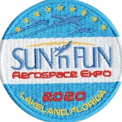 SUN 'n FUN Patch 2020 Embroidered Patch (Iron On Application)