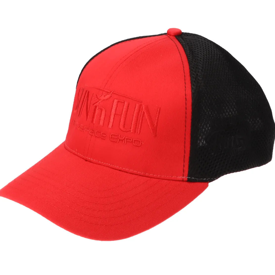 SUN 'n FUN Red/Black Structured Cap OSFM w/Turn Up The Fun for 51 Red Embroidery