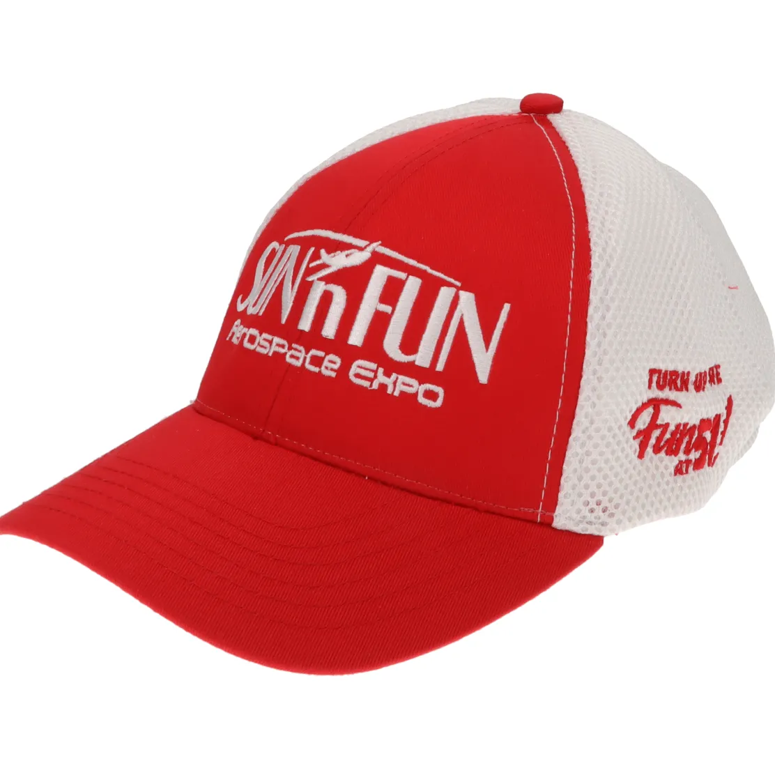 SUN 'n FUN Red/White Structured Cap OSFM w/Turn Up The Fun for 51 White Embroidery