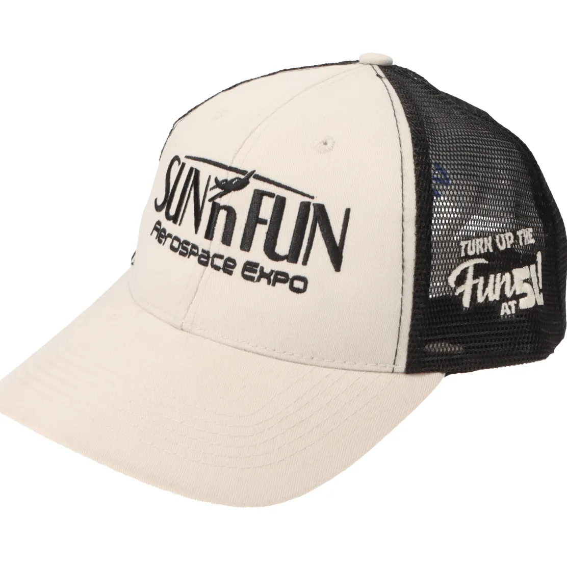 SUN 'n FUN Stone/Black Low Profile Structured Cap w/Turn Up The Fun for 51 Black Embroidrey