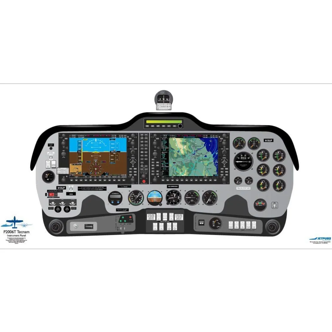 Tecnam 18" x 36" Cockpit Posters for Pilot Training