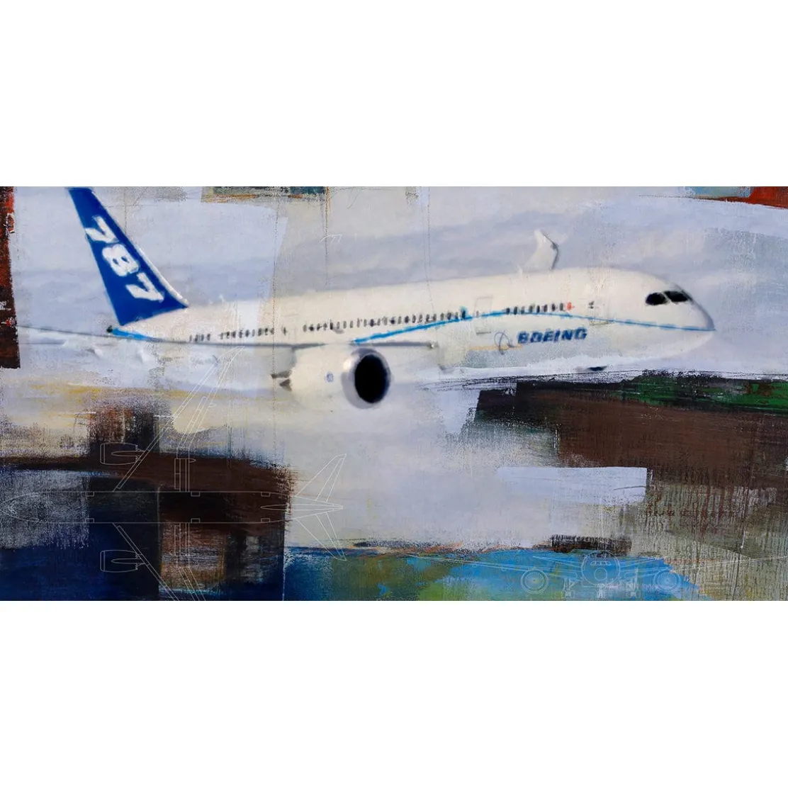 The Boeing 787 Dreamliner Frank Martin Aviation Art Print