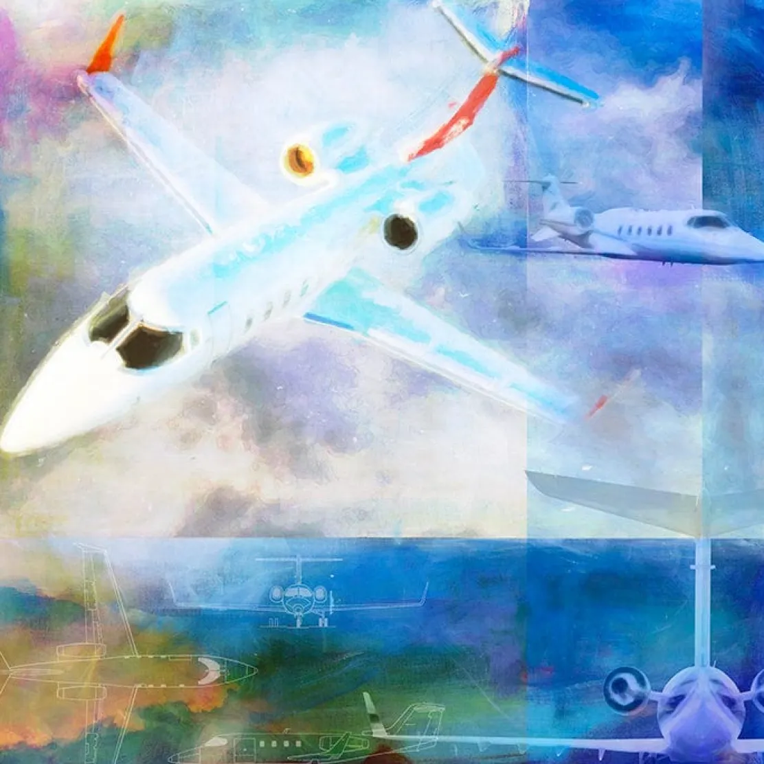 The Lear 60 Frank Martin Aviation Art Print