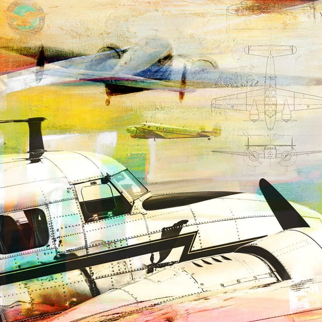 The Lockheed Model 12 Electra Junior Frank Martin Aviation Art Print