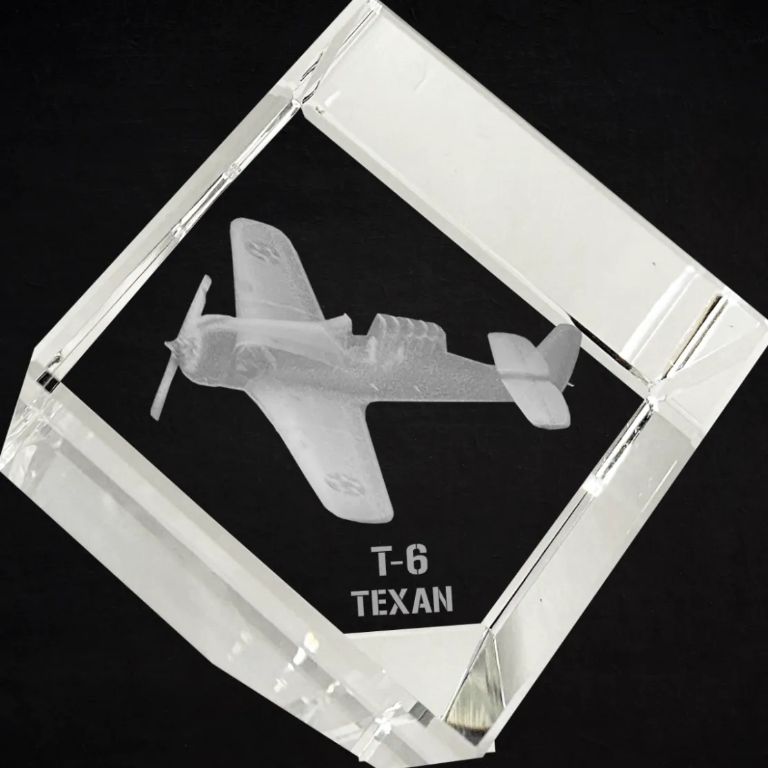T-6 Texan 3D Diamond Cube by Etched Memory