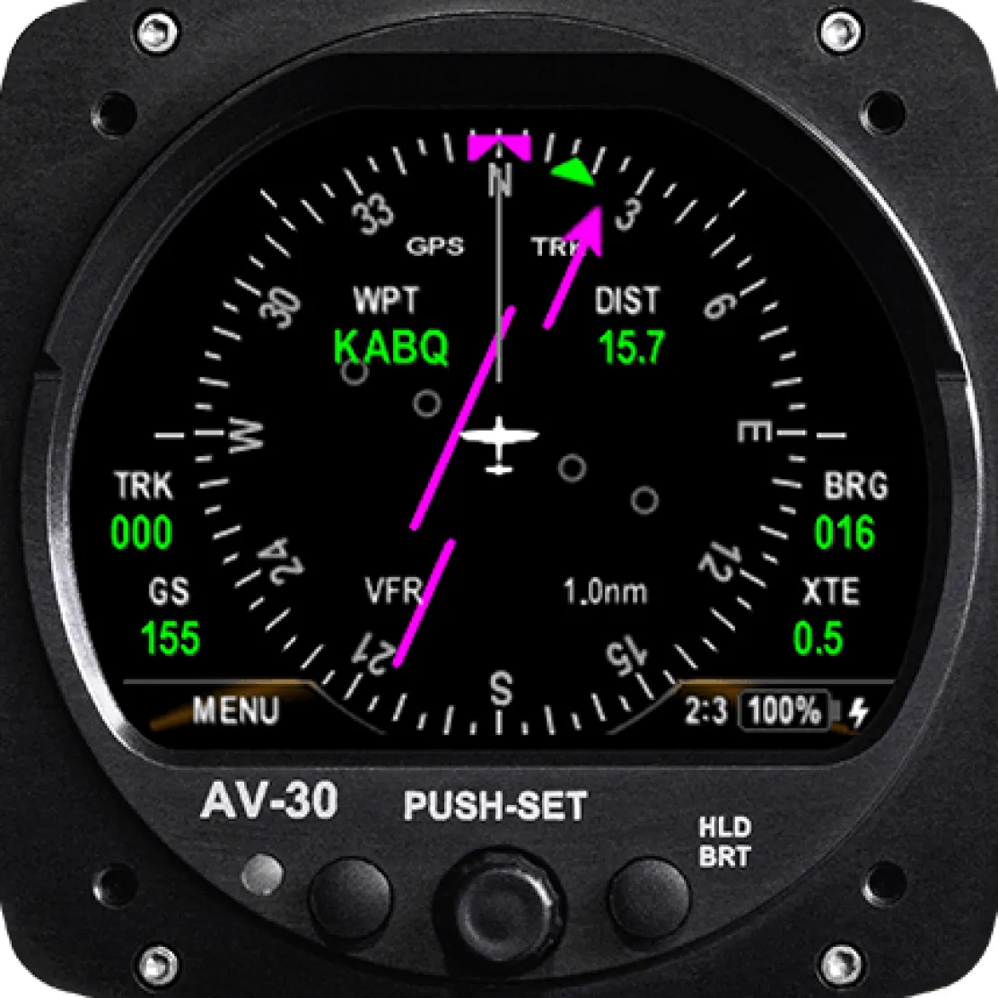 uAvionix AV-30-C Certified 3-Inch Digital Multi-Function Display (MFD)