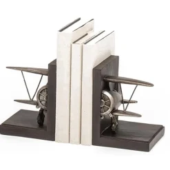 Vintage Biplane Bookends - Classic Aviation Decor